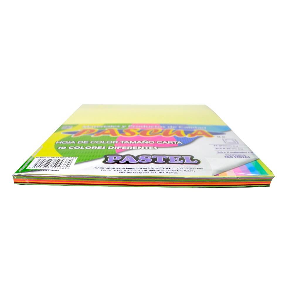100 Hojas De Color Pastel Carta (8 Colores A Escoger)