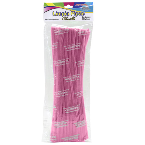 Limpia Pipas / Chenille Mate 100 PZAS - Rosa Pastel