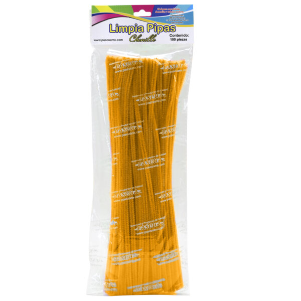 Limpia Pipas / Chenille Mate 100 PZAS - Amarillo Mango