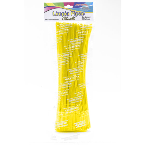 Limpia Pipas / Chenille Mate 100 PZAS - Amarillo Canario