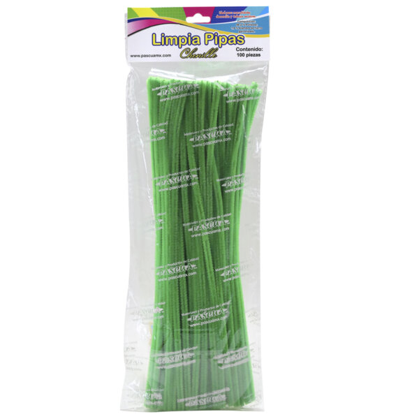 Limpia Pipas / Chenille Mate 100 PZAS - Verde Bandera