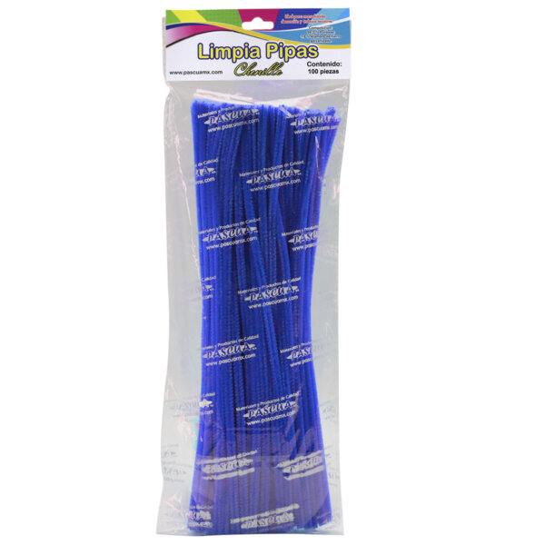 Limpia Pipas / Chenille Mate 100 PZAS - Azul Rey