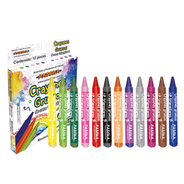 Crayones Gruesos de Cera Triangulares Lavables