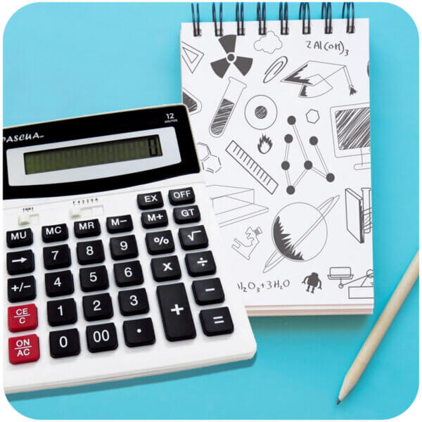 Entrada para producto calculadora blanca grande