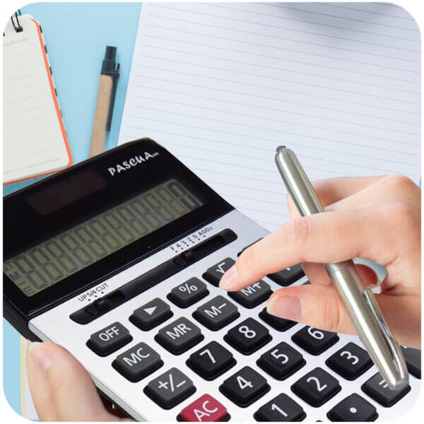 Entrada para producto calculadora negra