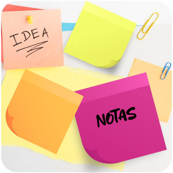 Entrada para producto notas adhesivas por color