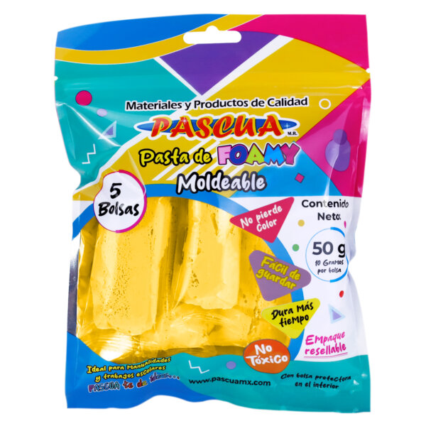 Pasta de Foamy Moldeable Bolsa Macarron ( 50 g ) - Amarillo Mango Macarrón