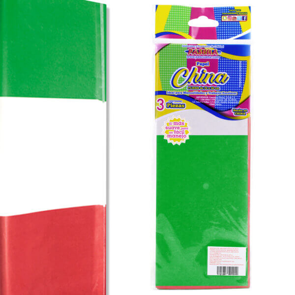 Papel China Tricolor con Tres PZAS