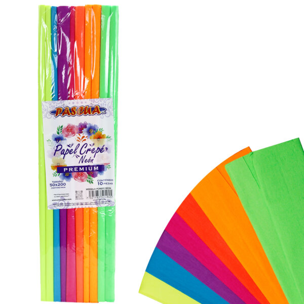Papel Crepé Surtido - Neón