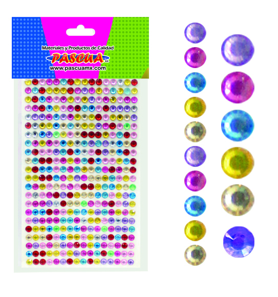 Piedras Acrílicas Redondas Colores Surtidos - 01