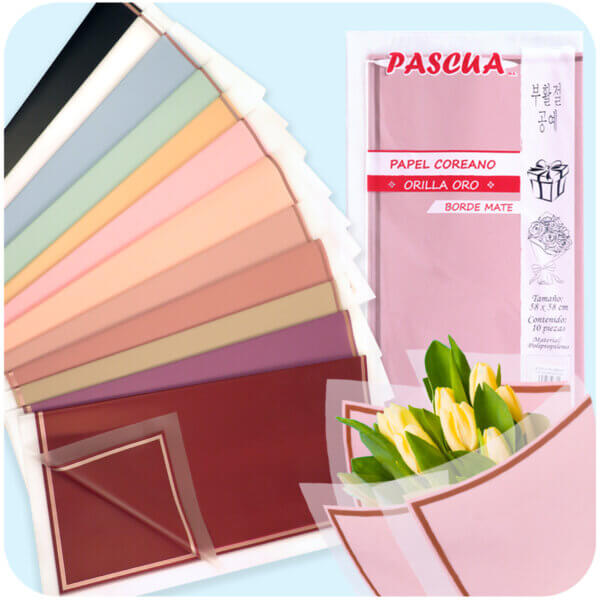 Papel Coreano Orilla Oro Borde Mate