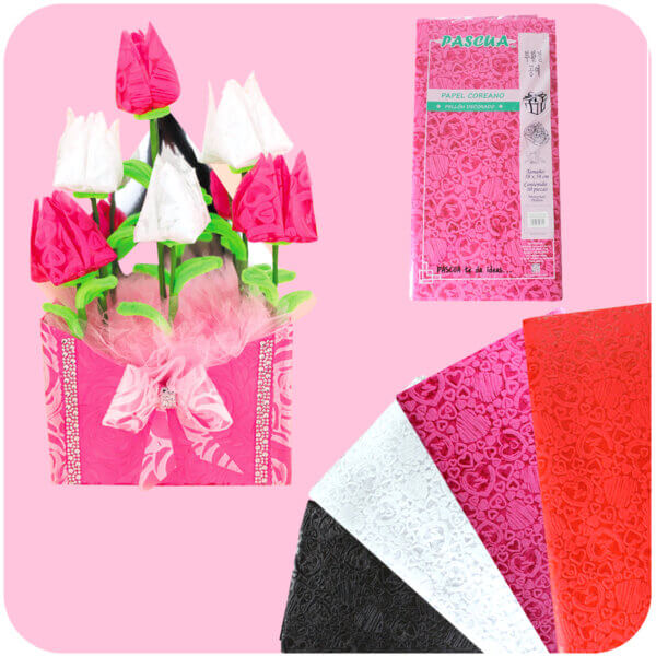 Papel Coreano Pellón Decorado-Corazón