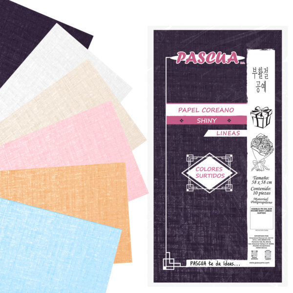 Papel Coreano Shiny Lineas