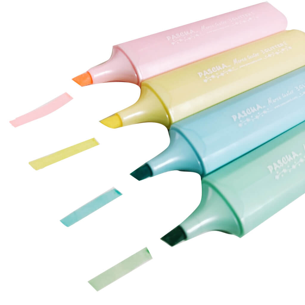 Marcatextos tinta con Glitter colores Pasteles super brillantes punta ...