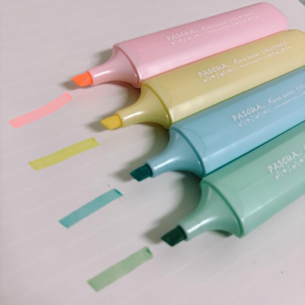 Marcatextos tinta con Glitter colores Pasteles super brillantes punta ...